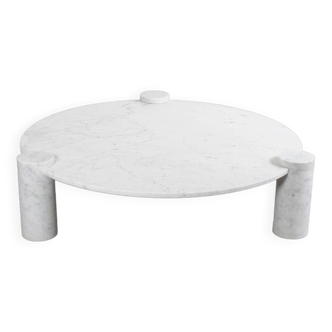 Large Impressive Carrara Marble Coffee Table Made in Italy, 1970s