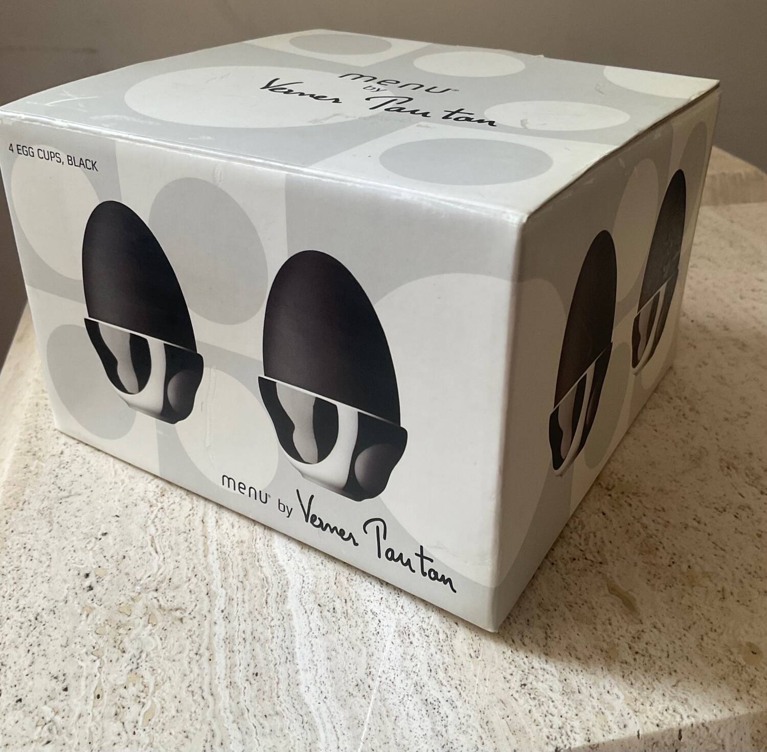 Set of Verner Panton design egg cups for Menu