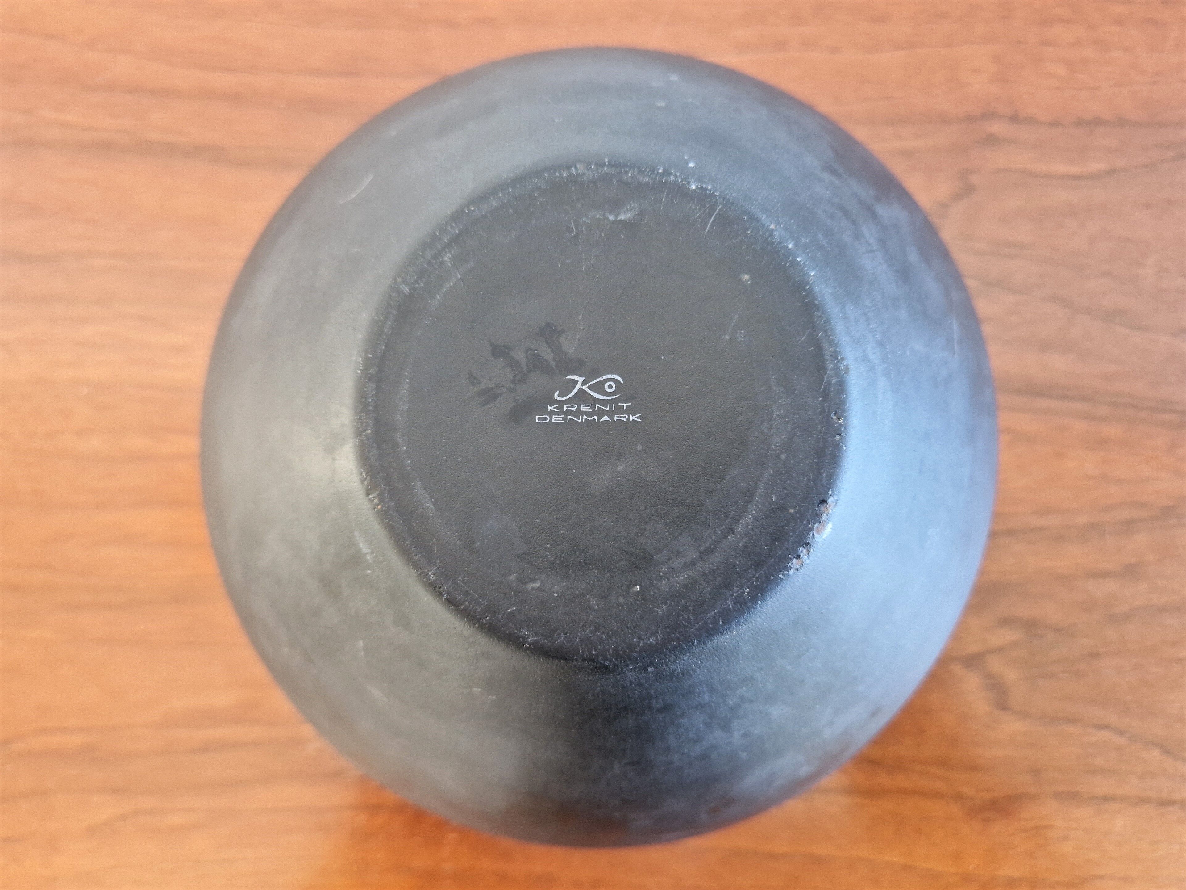 Black and Green Krenit Bowl by Herbert Krenchel for Torben Ørskov & Co, Denmark, 1953