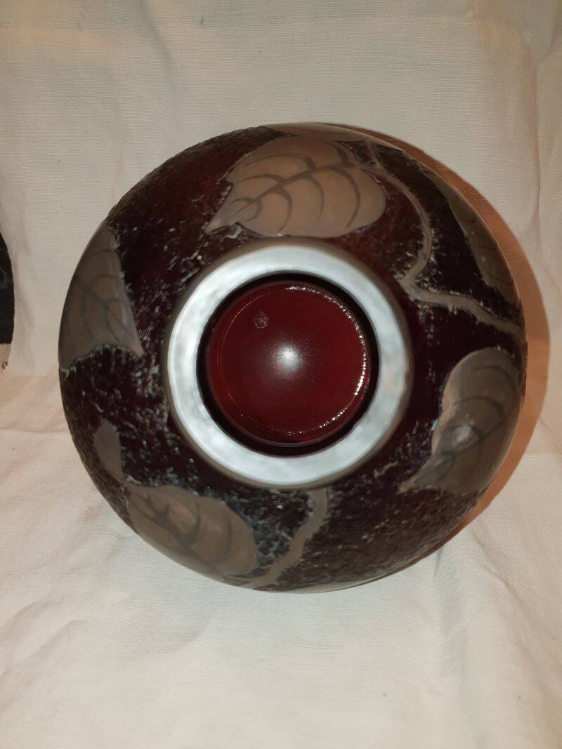 Large art deco ball vase signed d'argyl