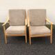 Scandinavian style armchairs blond wood 60s