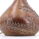 Sésame Vallauris ceramic lamp, raffia lampshade, 1970s