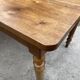 Farmhouse dining table for meals, made of solid oak, 1 drawer, 1950, 180x74cm.