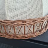 Fabric and rattan pendant light