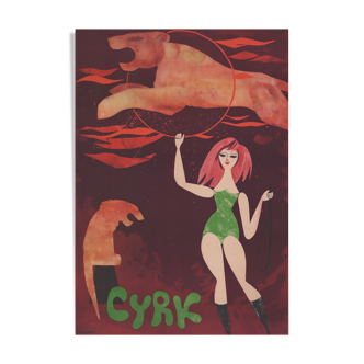 Polish Cyrk Poster by Jerzy Srokowski for WAG, 1960s