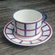 Ensemble de grande tasse et sa sous tasse en porcelaine de Creil & Montereau HBCM modèle Béarn