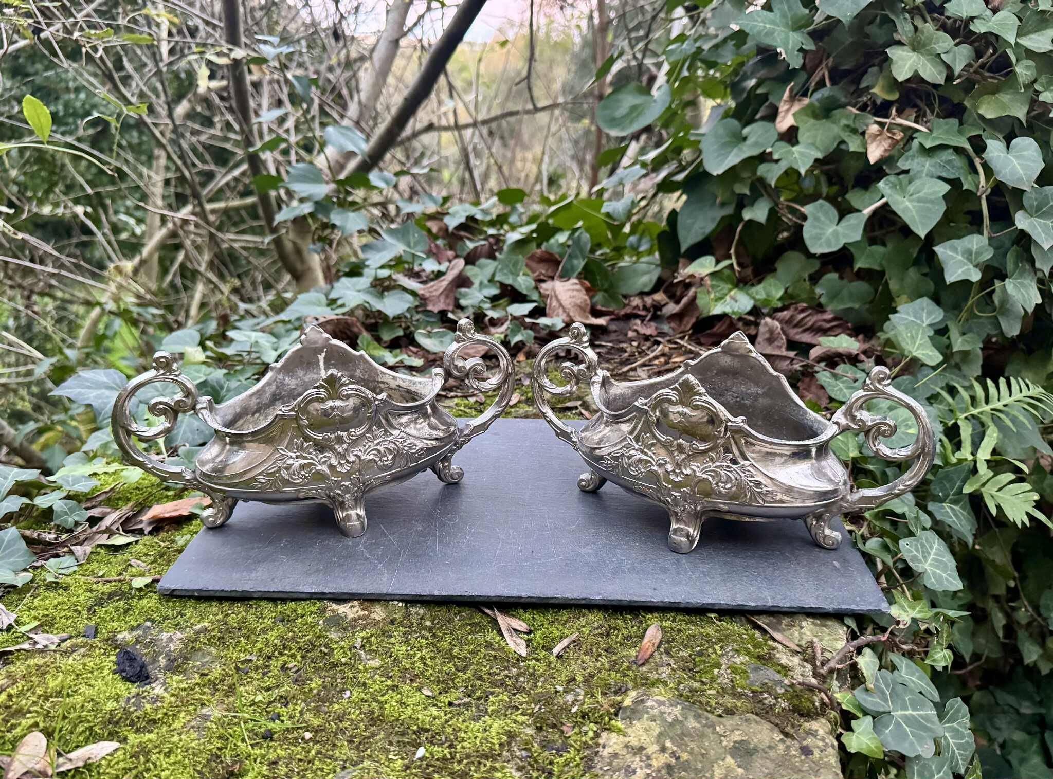 Pair of silver planters from the Napoleon III era