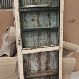 Burmese teak display case with original ecru patina