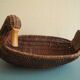 vintage rattan wicker duck basket