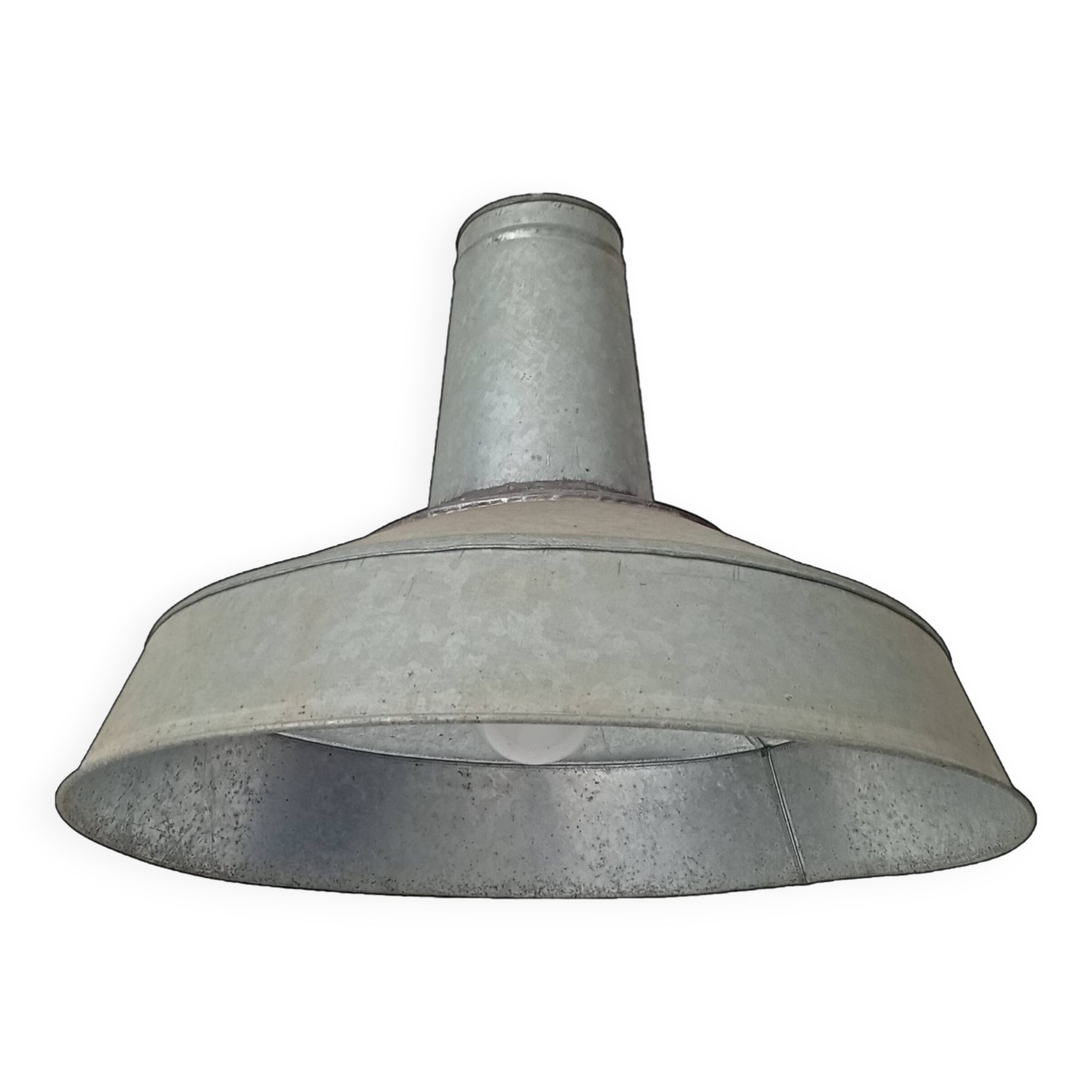 Old zinc garage pendant light