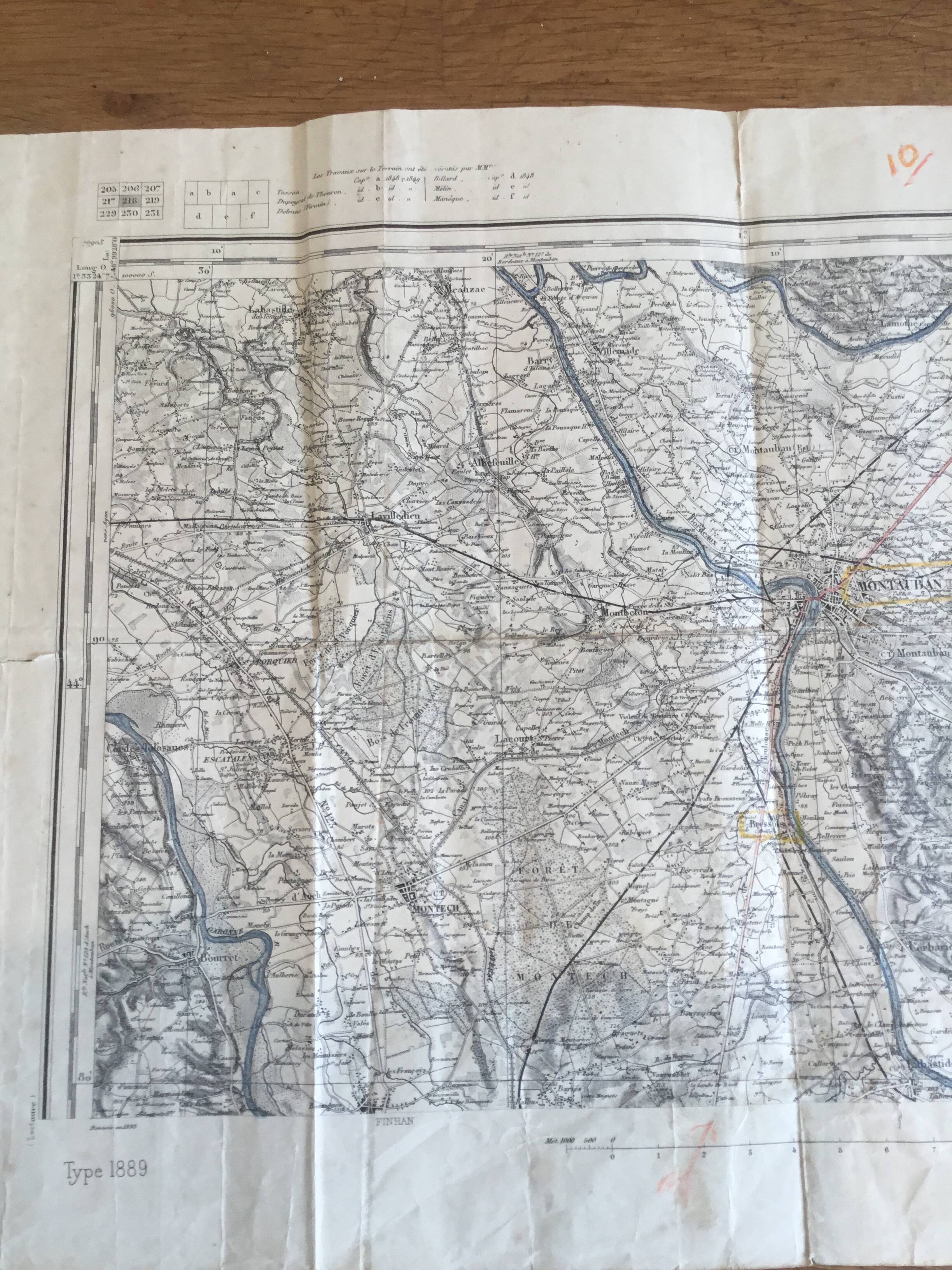 Old map of Montauban