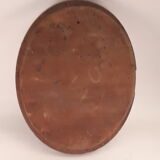 Old oval mirror bevelled classic wood frame - 28x22cm