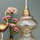 Vintage amber glass globe pendant light