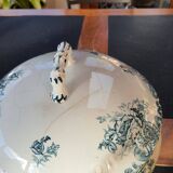 Old iron clay soup tureen manufactured by LG model Pavots