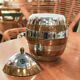 Egg-shaped ice bucket, silver and gold finish – Tommaso Barbi