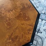 Table basse en loupe d’orme vintage 70s