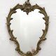 Miroir classique rocaille en laiton doré vintage