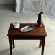 Small oval tray in modernist metal and wood