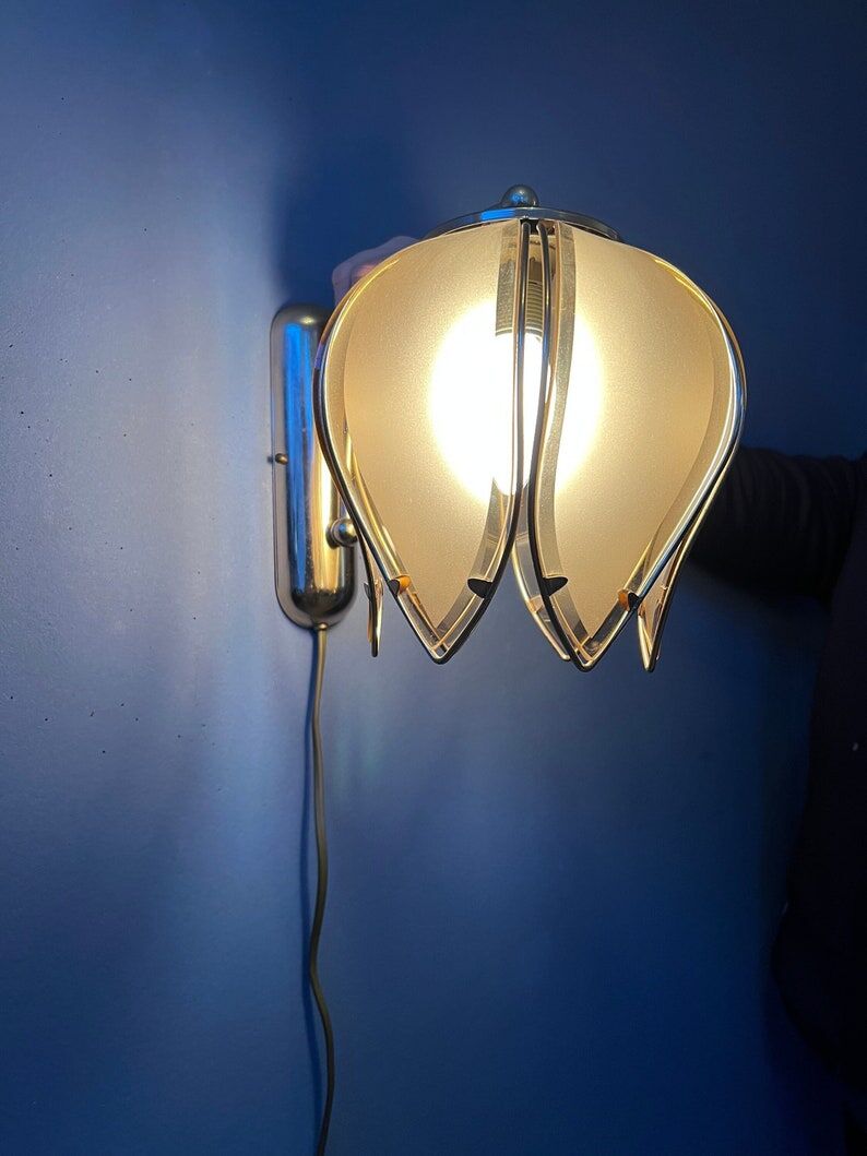 Vintage wall lamp Hollywood Regency Golden Flower