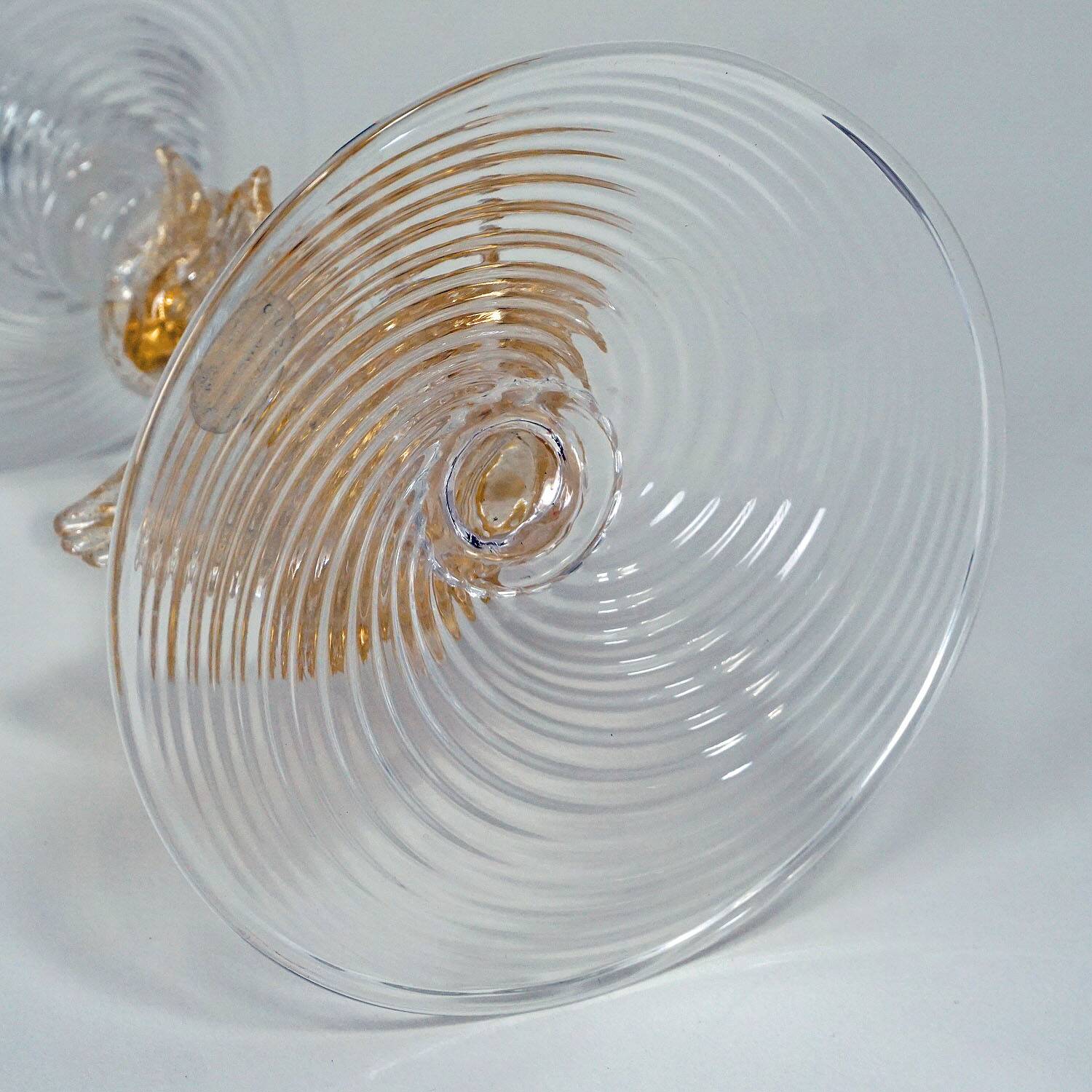 Glass candlestick by Archimede Seguso with dolphin, circa 1960s.