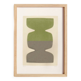 Peinture 30x40cm - Astie - vert sauge et étain - signée Eawy