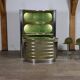 Suede and chrome dry bar with barstools in green by Willy Rizzo, Italy 1970s