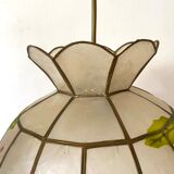 Mother-of-pearl and brass pendant light