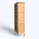 Parisian glass-fronted wardrobe, raw wood, 1960.