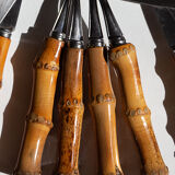 Bamboo cutlery set for 4 people, 60s