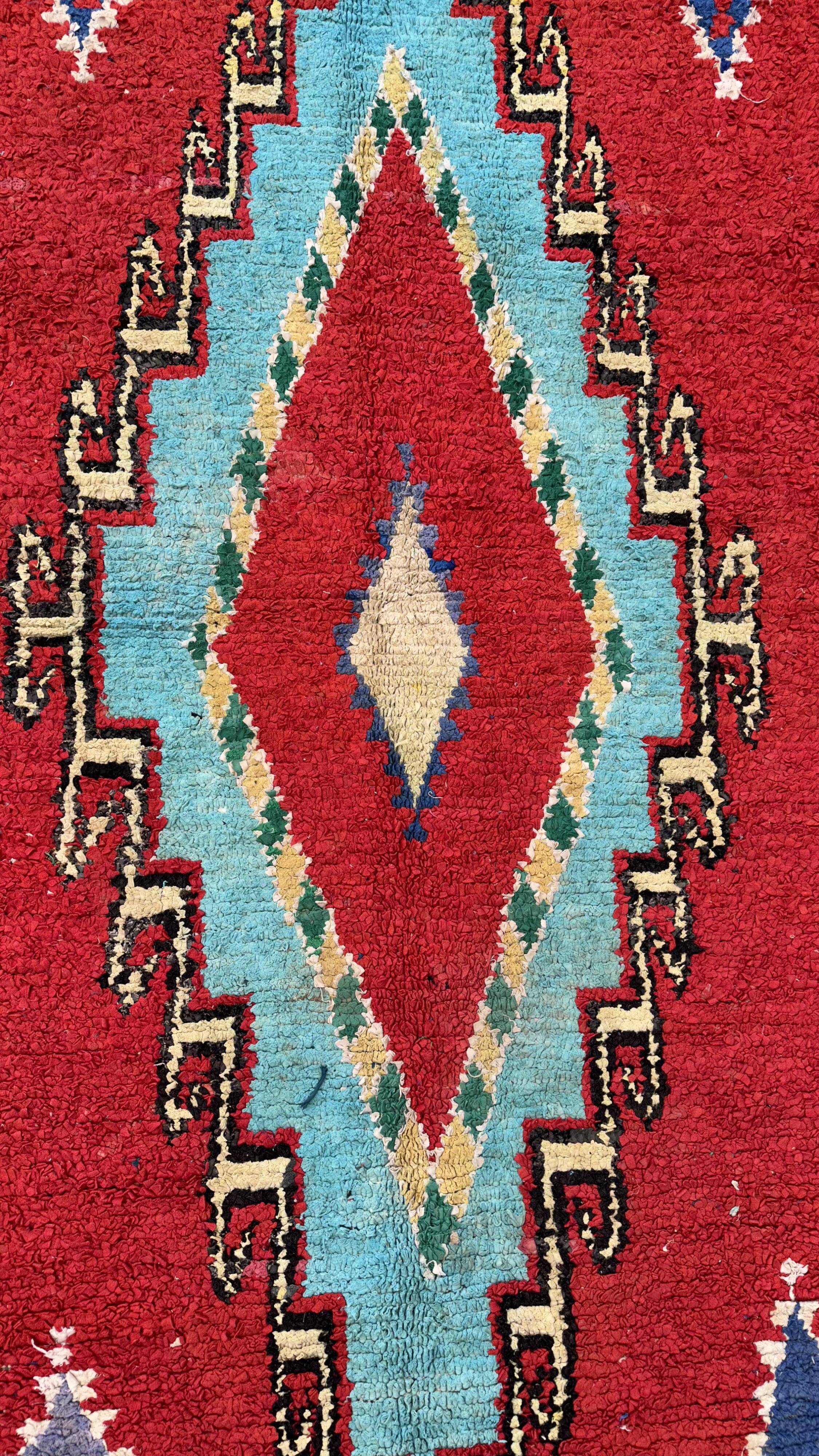 Tapis Berbère Boucherouite coloré - 145 x 267 cm