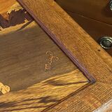 Art Nouveau period side table with marquetry decoration by Auguste