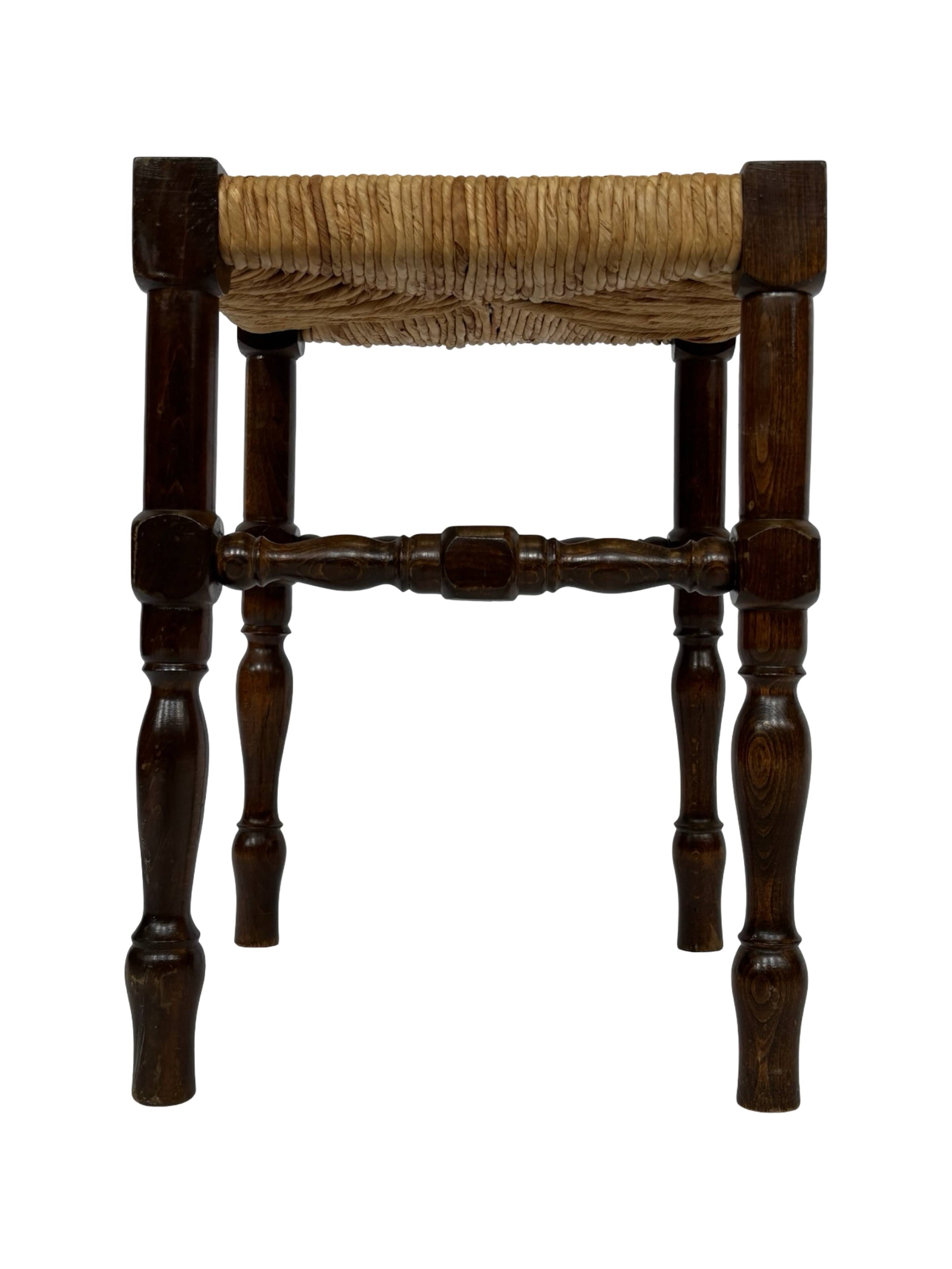 Vintage stool side table design brutalist design 60's oak