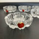 Series of 6 vintage molded glass candle holders Italy