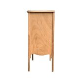 Art nouveau side table in raw wood