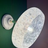 Vintage wall lamp with white clichy glass shade