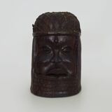 Tembé Art Noir Statue - Brown from Guyana in wood sculpture face Guyana 50s