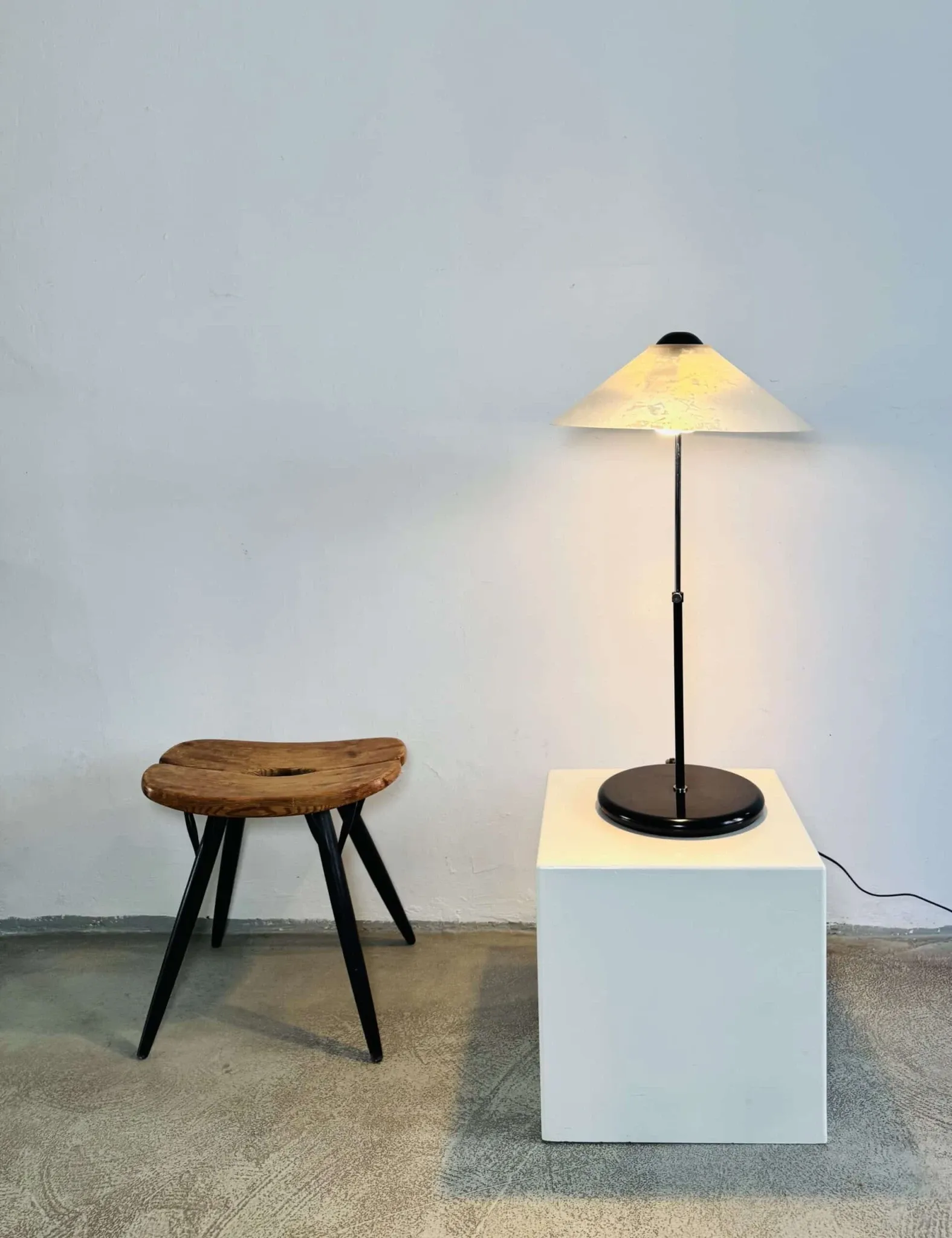 Frosted Glass Table Lamp By Af Cinquanta, Italy, 1980S