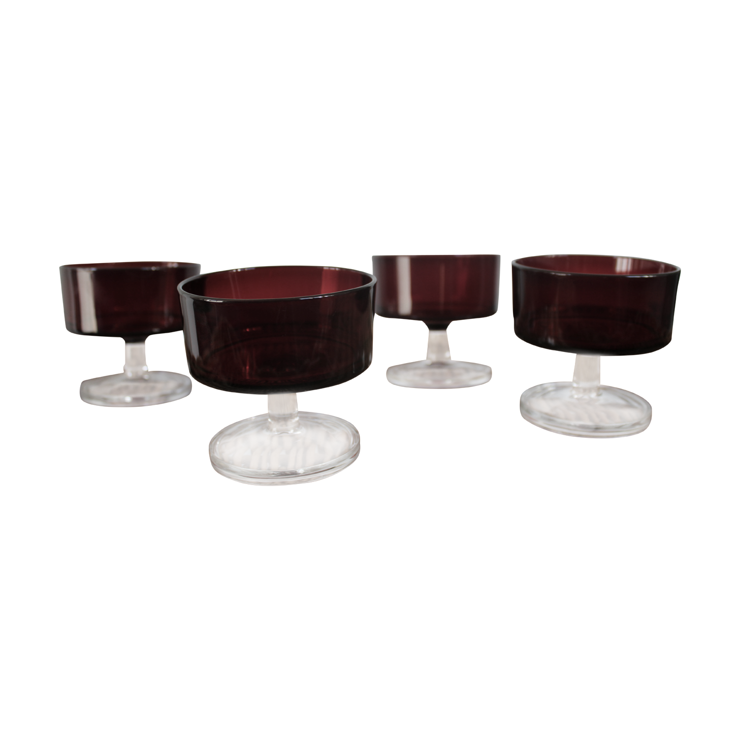 4 coupes à champagne rouges Luminarc