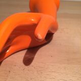 Hand baguier soliflore ceramic orange