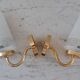Pair of glass and gilded metal sconces 50s