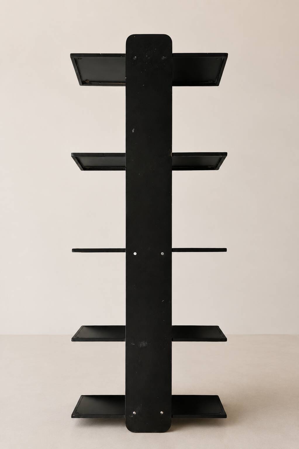 Brown lacquered welded steel wall shelf - Sleek / minimalist design