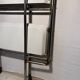 Vintage folding dessert table in chrome metal with enamelled trays.