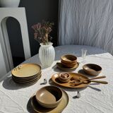 Set of 6 stoneware plates Village France D24