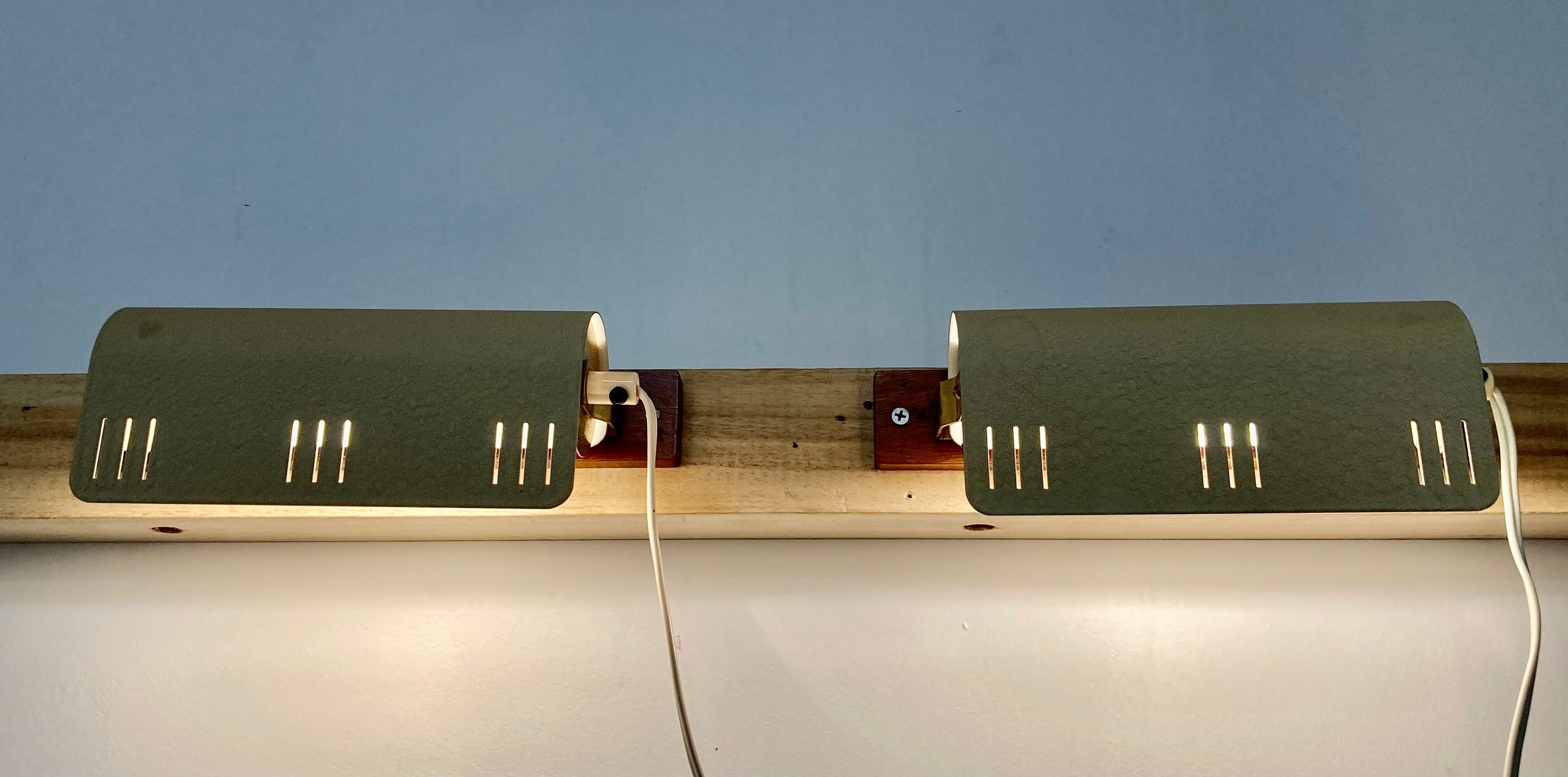 Pair of modular wall lamps Scandinavian design 1950