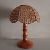 Wooden bedside lamp and cannage