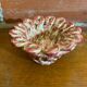 Antique White & Pink Openwork Braided Ceramic Barbotine Cup Vintage