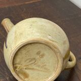 Antique stoneware pitcher signed Denbac