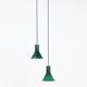 2 suspensions “Mini P&T" en verre vert Holmegaard Michael Bang, années 1970