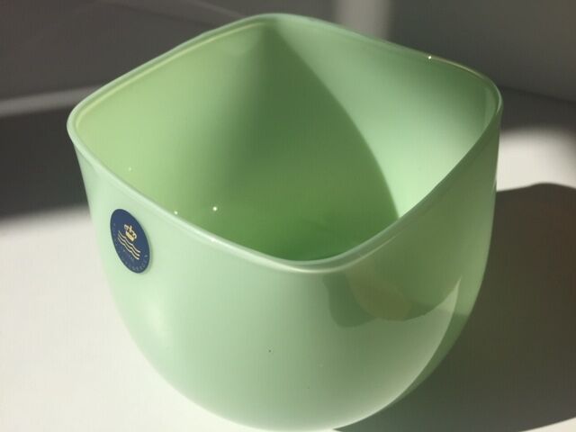Danish green crystal vase Royal Copenhagen