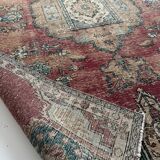 Tapis Oriental en laine nouée à la main, tons rouges et bleus, motif médaillon Vintage, à poils bas, 160x254 Cm